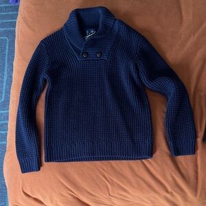 NWT Janie and Jack Navy Blue Shawl Collar kids Sweater size 4